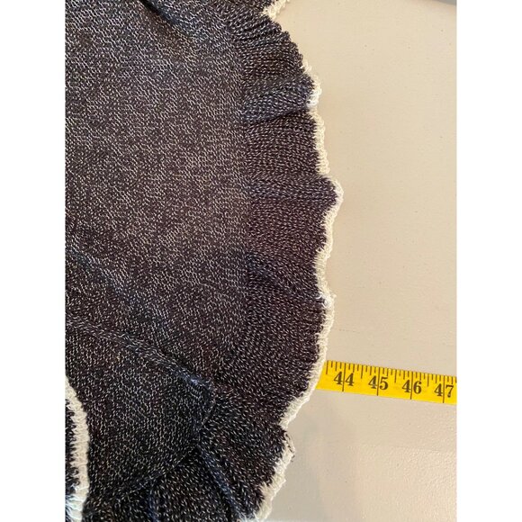 Elle Ruffled Open Front Cardigan Sweater Black & White Accent Medium - Picture 6 of 10
